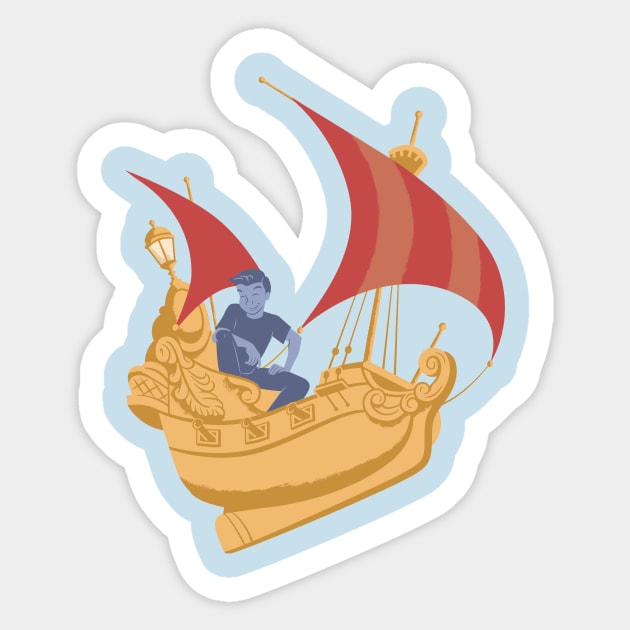 Pirate Ship takes flight! Sticker by koryadams